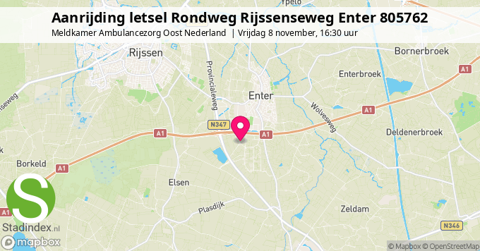 Aanrijding letsel Rondweg Rijssenseweg Enter 805762