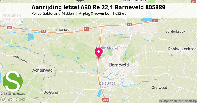 Aanrijding letsel A30 Re 22,1 Barneveld 805889