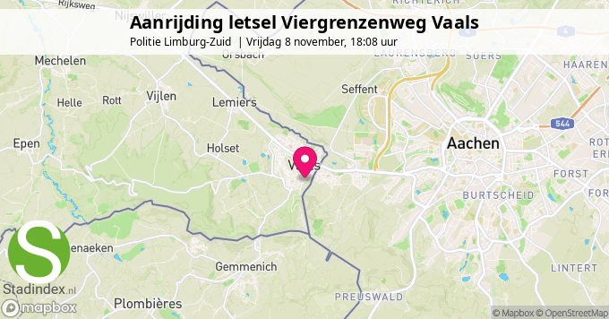 Aanrijding letsel Viergrenzenweg Vaals