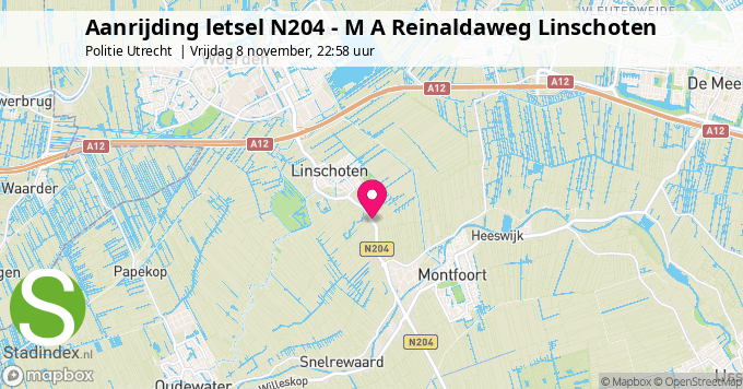 Aanrijding letsel N204 - M A Reinaldaweg Linschoten