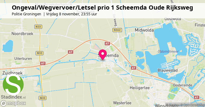 Ongeval/Wegvervoer/Letsel prio 1 Scheemda Oude Rijksweg