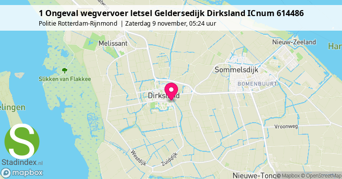 1 Ongeval wegvervoer letsel Geldersedijk Dirksland ICnum 614486