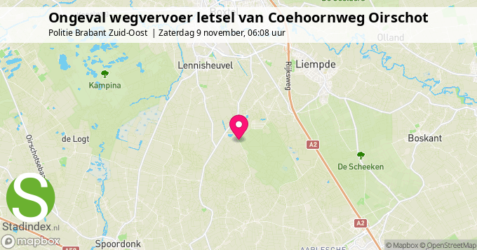 Ongeval wegvervoer letsel van Coehoornweg Oirschot