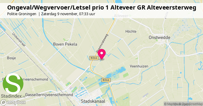 Ongeval/Wegvervoer/Letsel prio 1 Alteveer GR Alteveersterweg