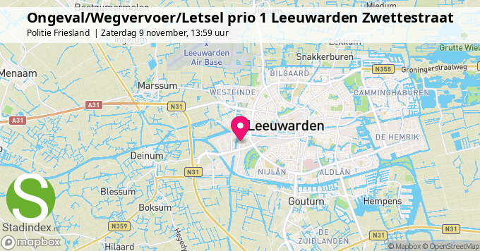 Ongeval/Wegvervoer/Letsel prio 1 Leeuwarden Zwettestraat