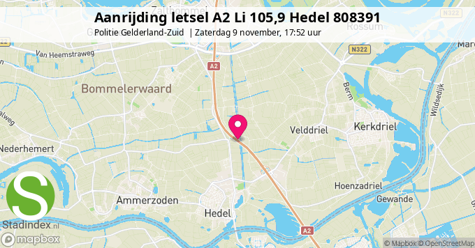 Aanrijding letsel A2 Li 105,9 Hedel 808391