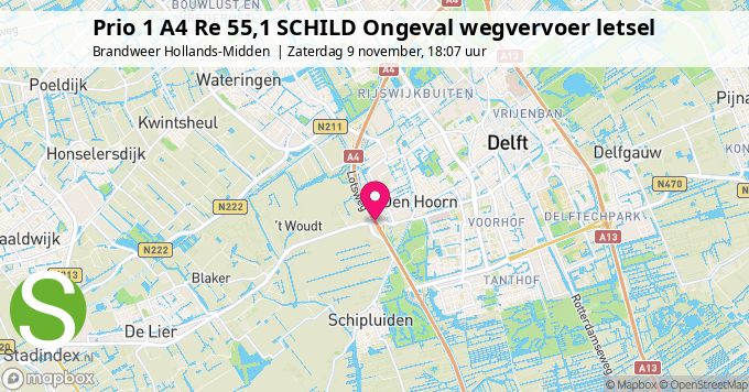 Prio 1 A4 Re 55,1 SCHILD Ongeval wegvervoer letsel