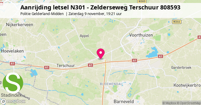 Aanrijding letsel N301 - Zelderseweg Terschuur 808593