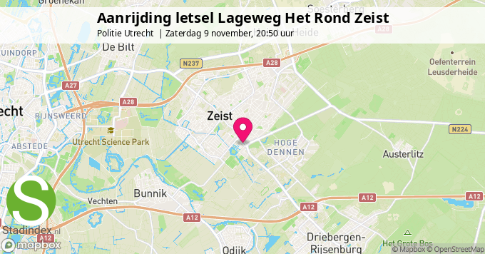 Aanrijding letsel Lageweg Het Rond Zeist