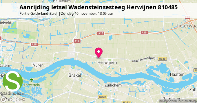 Aanrijding letsel Wadensteinsesteeg Herwijnen 810485