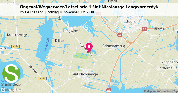 Ongeval/Wegvervoer/Letsel prio 1 Sint Nicolaasga Langwarderdyk