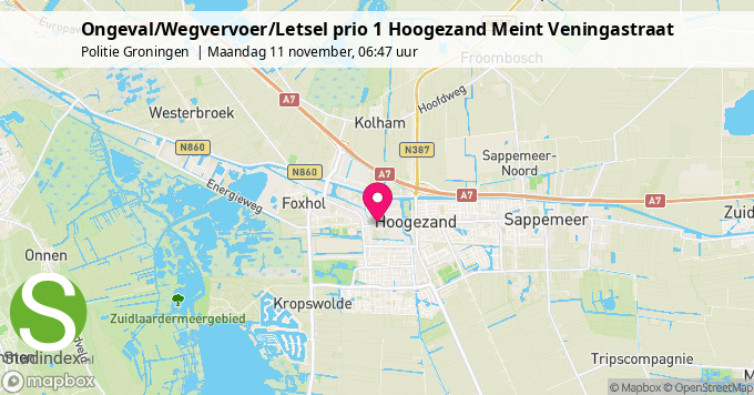 Ongeval/Wegvervoer/Letsel prio 1 Hoogezand Meint Veningastraat