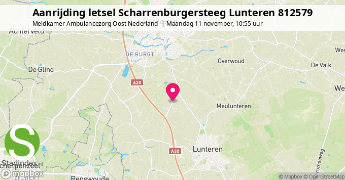 Aanrijding letsel Scharrenburgersteeg Lunteren 812579