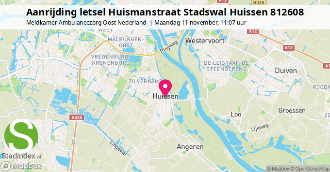 Aanrijding letsel Huismanstraat Stadswal Huissen 812608