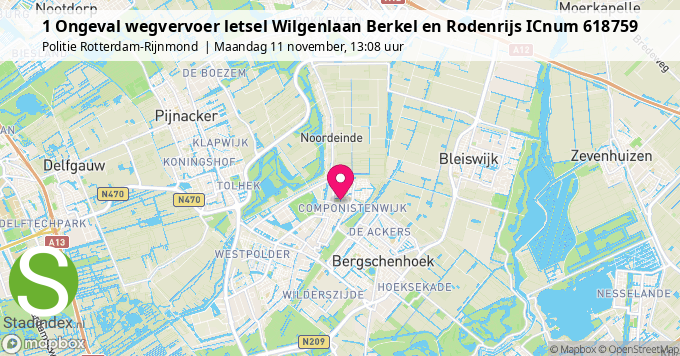 1 Ongeval wegvervoer letsel Wilgenlaan Berkel en Rodenrijs ICnum 618759