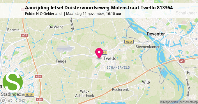 Aanrijding letsel Duistervoordseweg Molenstraat Twello 813364