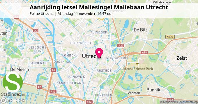 Aanrijding letsel Maliesingel Maliebaan Utrecht