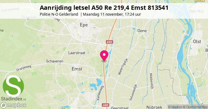 Aanrijding letsel A50 Re 219,4 Emst 813541