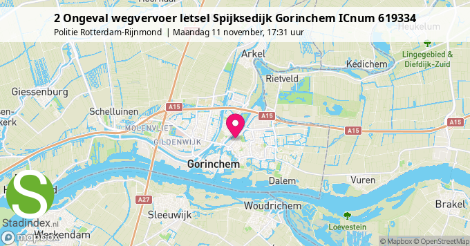 2 Ongeval wegvervoer letsel Spijksedijk Gorinchem ICnum 619334