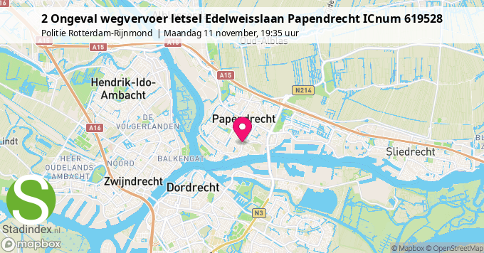 2 Ongeval wegvervoer letsel Edelweisslaan Papendrecht ICnum 619528