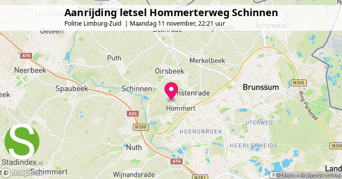 Aanrijding letsel Hommerterweg Schinnen