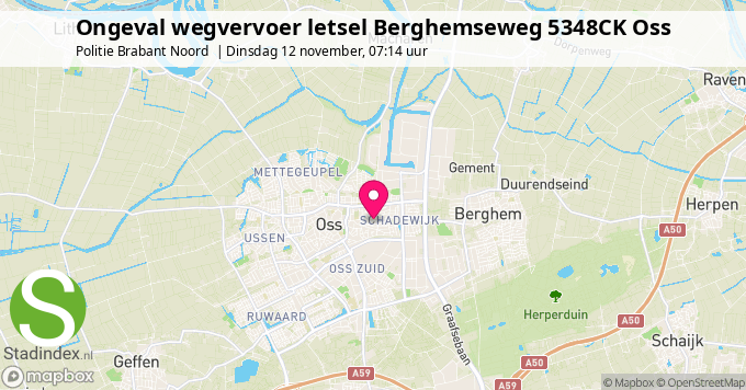 Ongeval wegvervoer letsel Berghemseweg 5348CK Oss