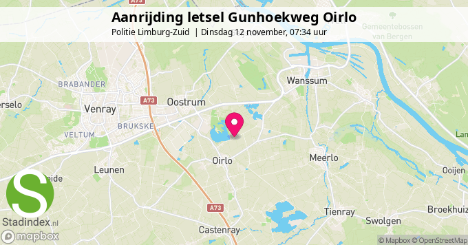 Aanrijding letsel Gunhoekweg Oirlo