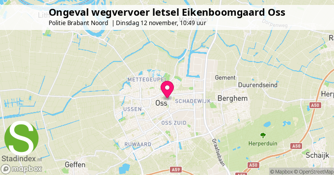 Ongeval wegvervoer letsel Eikenboomgaard Oss