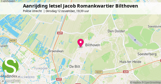 Aanrijding letsel Jacob Romankwartier Bilthoven