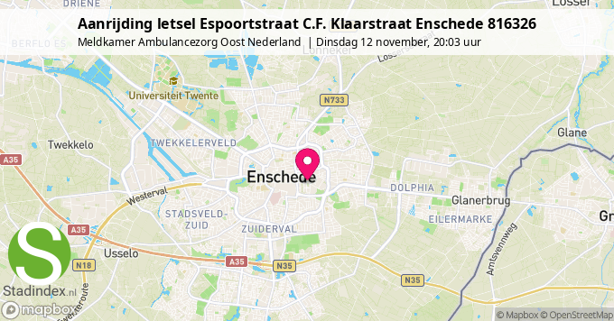 Aanrijding letsel Espoortstraat C.F. Klaarstraat Enschede 816326