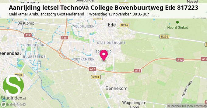 Aanrijding letsel Technova College Bovenbuurtweg Ede 817223