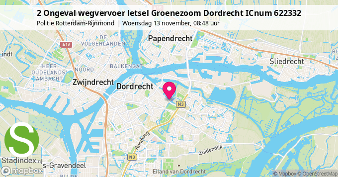 2 Ongeval wegvervoer letsel Groenezoom Dordrecht ICnum 622332