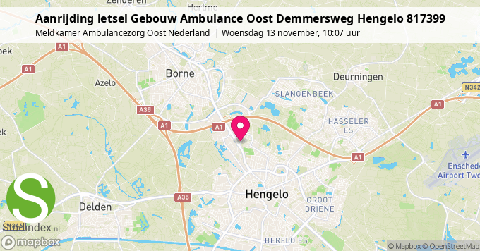 Aanrijding letsel Gebouw Ambulance Oost Demmersweg Hengelo 817399