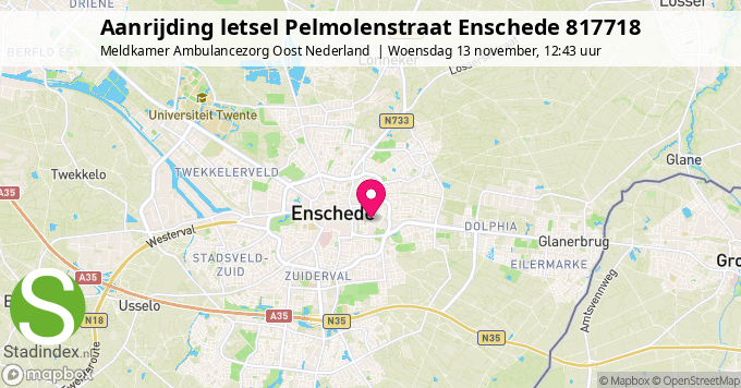 Aanrijding letsel Pelmolenstraat Enschede 817718