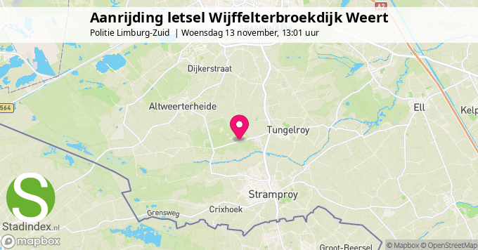 Aanrijding letsel Wijffelterbroekdijk Weert