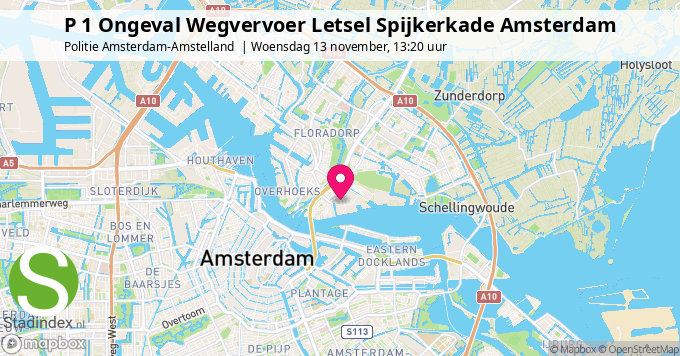 P 1 Ongeval Wegvervoer Letsel Spijkerkade Amsterdam