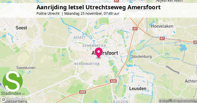 Aanrijding letsel Utrechtseweg Amersfoort