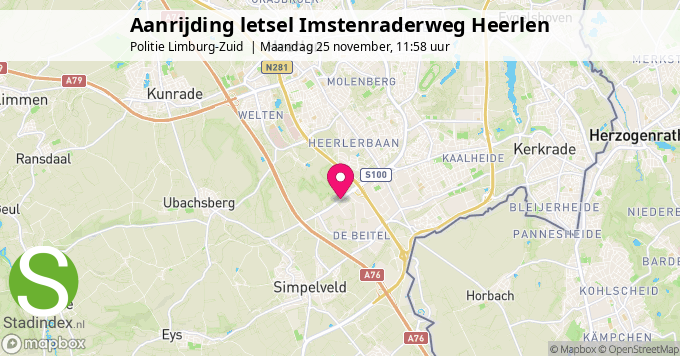 Aanrijding letsel Imstenraderweg Heerlen