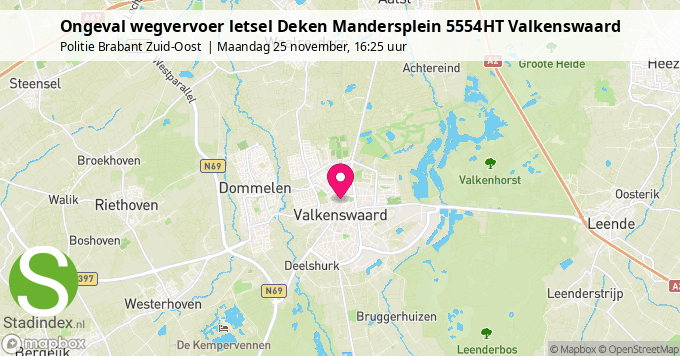 Ongeval wegvervoer letsel Deken Mandersplein 5554HT Valkenswaard