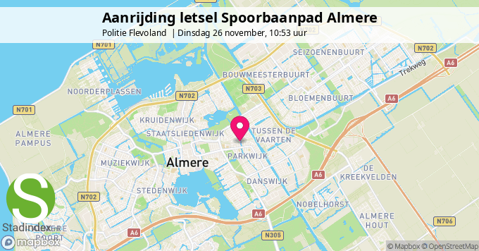 Aanrijding letsel Spoorbaanpad Almere