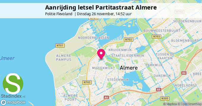 Aanrijding letsel Partitastraat Almere