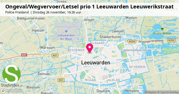 Ongeval/Wegvervoer/Letsel prio 1 Leeuwarden Leeuwerikstraat