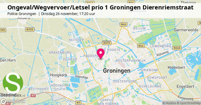 Ongeval/Wegvervoer/Letsel prio 1 Groningen Dierenriemstraat