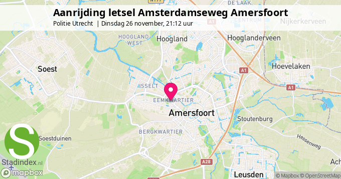 Aanrijding letsel Amsterdamseweg Amersfoort