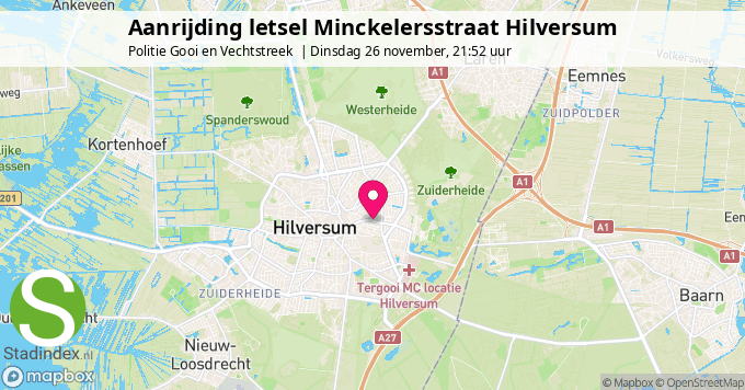 Aanrijding letsel Minckelersstraat Hilversum