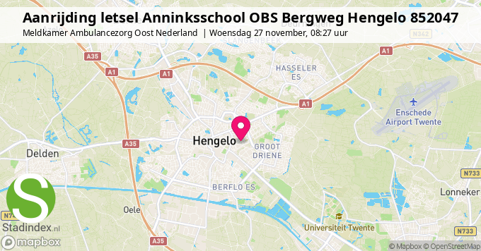 Aanrijding letsel Anninksschool OBS Bergweg Hengelo 852047