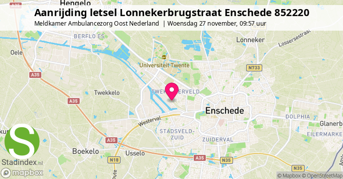 Aanrijding letsel Lonnekerbrugstraat Enschede 852220