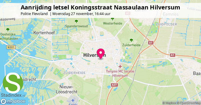 Aanrijding letsel Koningsstraat Nassaulaan Hilversum