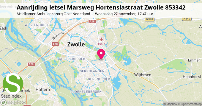 Aanrijding letsel Marsweg Hortensiastraat Zwolle 853342