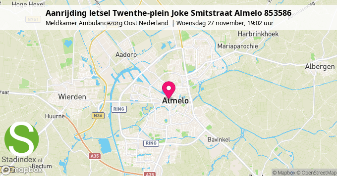 Aanrijding letsel Twenthe-plein Joke Smitstraat Almelo 853586